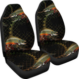 Brook Trout In The Net Fishing Car Seat Covers 182417 - YourCarButBetter