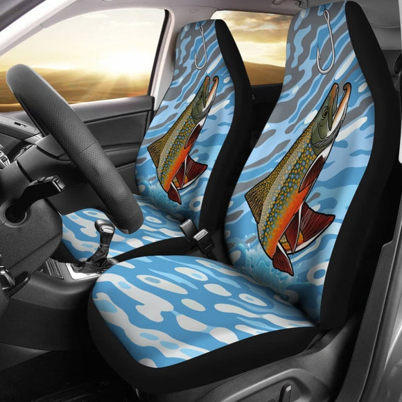 Brook Trout On The Water Fishing Car Seat Covers 182417 - YourCarButBetter
