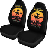 Broom Parking Violators Will be Toad Halloween Parking Car Seat Covers 211110 - YourCarButBetter