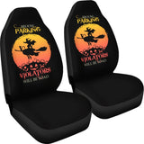 Broom Parking Violators Will be Toad Halloween Parking Car Seat Covers 211110 - YourCarButBetter