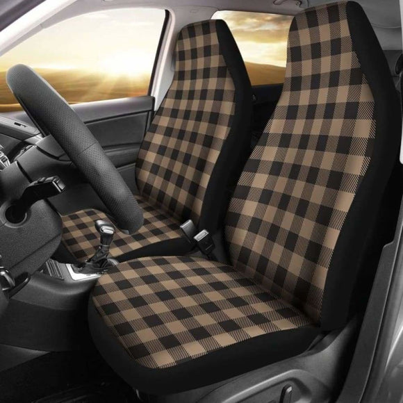 Brown And Black Buffalo Plaid Car Seat Covers 105905 - YourCarButBetter