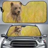 Brown Bear Grass Hd Car Sun Shade 102507 - YourCarButBetter