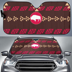 Brown Bison Native American Design Auto Sun Shades 093223 - YourCarButBetter