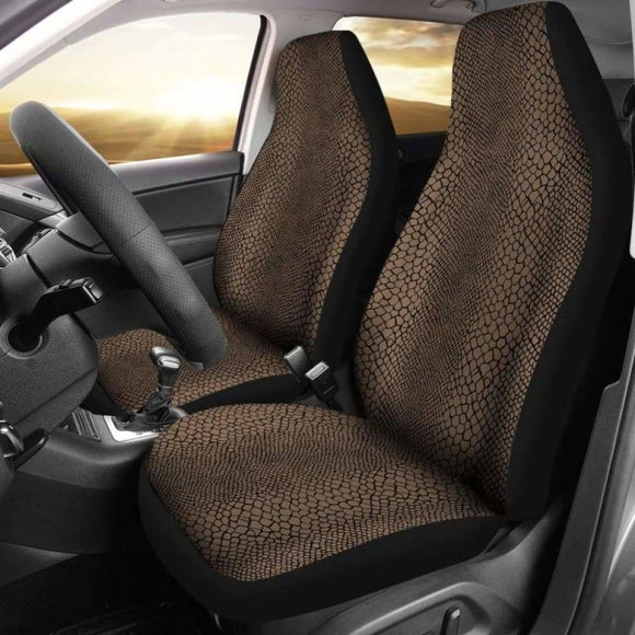Brown Black Reptile Snake Skin Car Seat Covers 232125 - YourCarButBetter