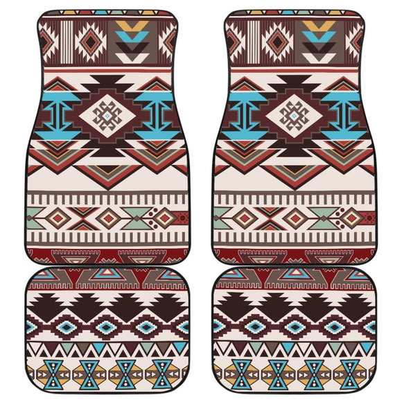 Brown Boho Aztec Car Floor Mats 094209 - YourCarButBetter