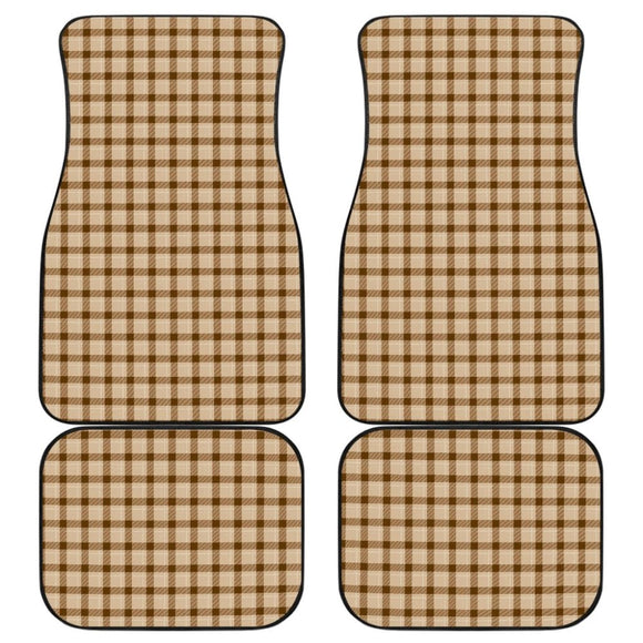 Brown Checked Buffalo Plaid Amazing Car Floor Mats 211606 - YourCarButBetter
