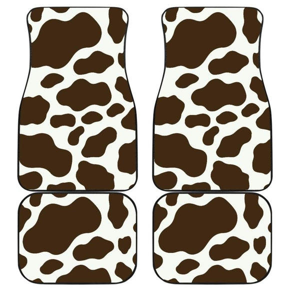 Brown Cowhide Printed Car Floor Mats 211206 - YourCarButBetter