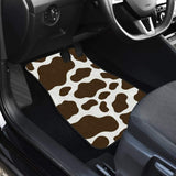 Brown Cowhide Printed Car Floor Mats 211206 - YourCarButBetter