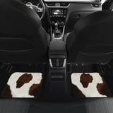 Brown Cowhide Printed Car Floor Mats 211804 - YourCarButBetter