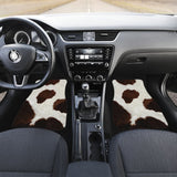 Brown Cowhide Printed Car Floor Mats 211804 - YourCarButBetter