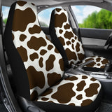 Brown Cowhide Printed Car Seat Cover 211206 - YourCarButBetter