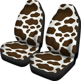 Brown Cowhide Printed Car Seat Cover 211206 - YourCarButBetter