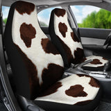 Brown Cowhide Printed Car Seat Covers 211804 - YourCarButBetter