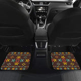 Brown Pattern Native Front And Back Car Mats 093223 - YourCarButBetter