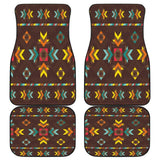 Brown Pattern Native Front And Back Car Mats 093223 - YourCarButBetter