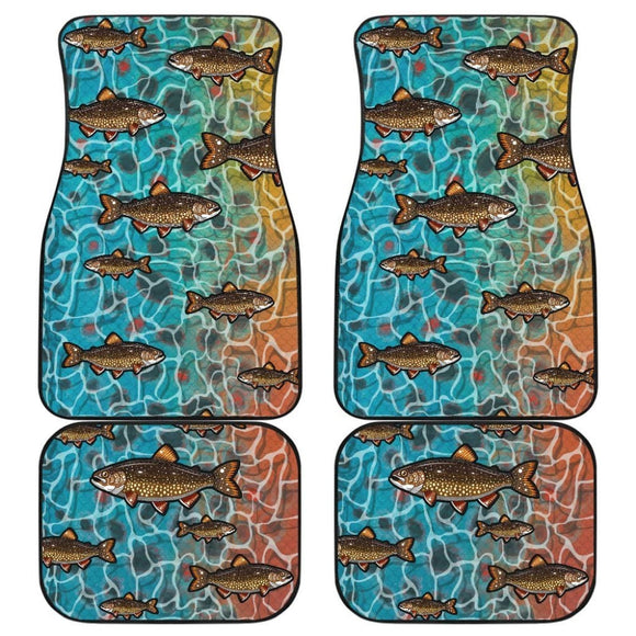 Brown Trout Fish Skin Pattern Fishing Car Floor Mats 182417 - YourCarButBetter