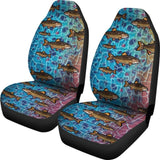 Brown Trout Fish Skin Pattern Fishing Car Seat Covers 182417 - YourCarButBetter