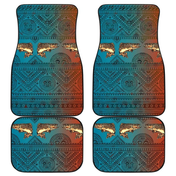 Brown Trout Skin Color Boho Pattern Fishing Car Floor Mats 182417 - YourCarButBetter