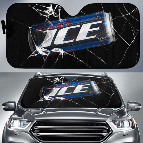 Bud Ice Auto Sun Shade Car Sun Visor Funny For Beer Lover 102507 - YourCarButBetter
