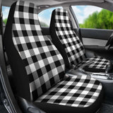 Buffalo Plaid Car Seat Covers White Black 105905 - YourCarButBetter