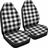 Buffalo Plaid Car Seat Covers White Black 105905 - YourCarButBetter