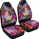 Bull Terrier Design Car Seat Covers Colorful Back 110424 - YourCarButBetter