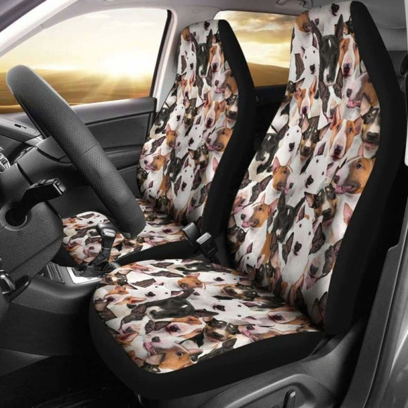 Bull Terrier Full Face Car Seat Covers 110424 - YourCarButBetter