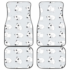 Bull Terrier Pattern Print Design 01 Front And Back Car Mats 110424 - YourCarButBetter