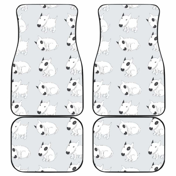 Bull Terrier Pattern Print Design 01 Front And Back Car Mats 110424 - YourCarButBetter