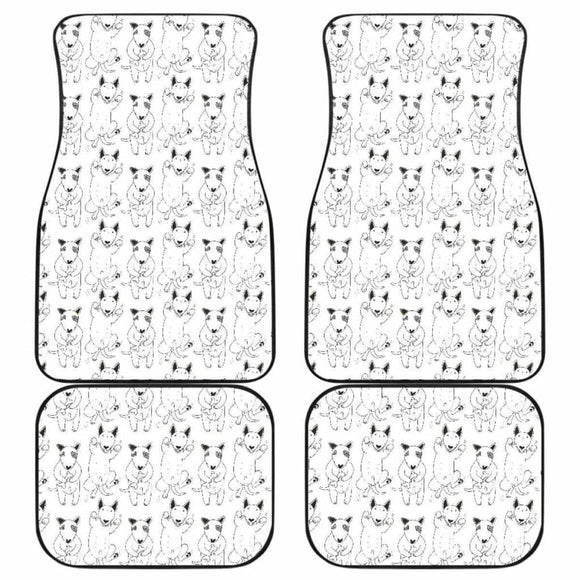 Bull Terrier Pattern Print Design 02 Front And Back Car Mats 110424 - YourCarButBetter