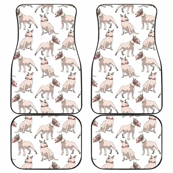 Bull Terrier Pattern Print Design 04 Front And Back Car Mats 110424 - YourCarButBetter