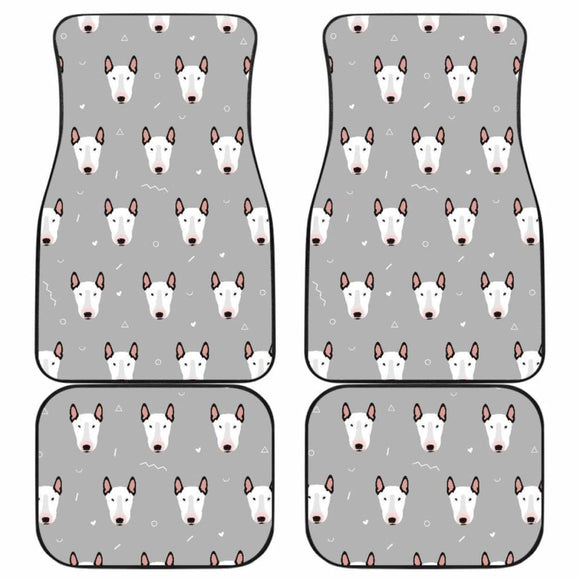 Bull Terrier Pattern Print Design 05 Front And Back Car Mats 110424 - YourCarButBetter