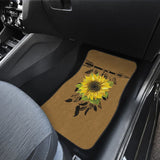 Burlap Style Background With Sunflower Dreamcatcher Car Floor Mats 211402 - YourCarButBetter