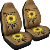 Burlap Style Background With Sunflower Dreamcatcher Car Seat Covers 211402 - YourCarButBetter