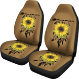 Burlap Style Background With Sunflower Dreamcatcher Car Seat Covers 211402 - YourCarButBetter