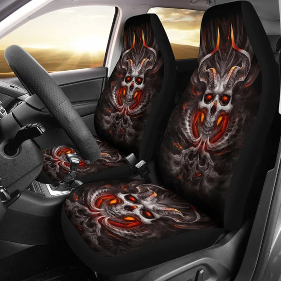 Burning Skull - Seat Covers For Car 103131 - YourCarButBetter
