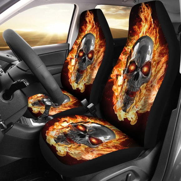 Burning Skulls - Awesome Car Seat Covers 103131 - YourCarButBetter