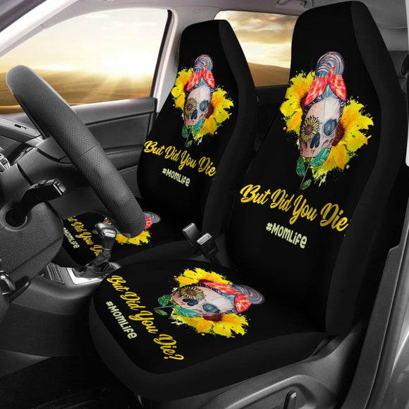 But Did You Die Mom Life Skull Bandana Sunflower Lovers Car Seat Covers 1 211503 - YourCarButBetter
