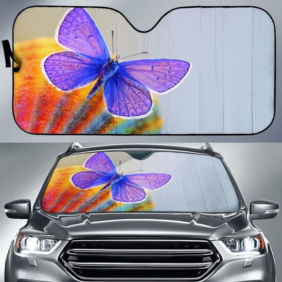 Butterfly_Blue_White_Wings Sun Shade amazing best gift ideas 172609 - YourCarButBetter