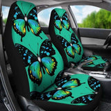 Butterfly Green Background Car Seat Covers 171204 - YourCarButBetter