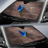 Butterfly Wood Blue 4K 8K Car Sun Shade 172609 - YourCarButBetter