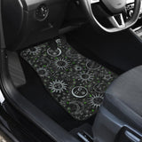 B&W Celestial With Green Stars Front And Back Car Mats 101819 - YourCarButBetter