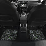 B&W Celestial With Green Stars Front And Back Car Mats 101819 - YourCarButBetter