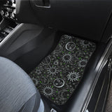 B&W Celestial With Green Stars Front And Back Car Mats 101819 - YourCarButBetter