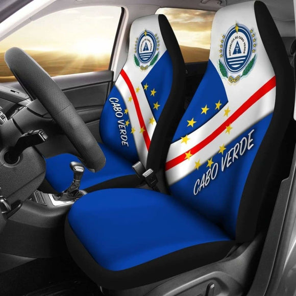 Cabo Verde Car Seat Cover - Cabo Verde Flag And Coat Of Arms - 25 105905 - YourCarButBetter