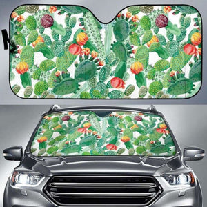 Cactus Design Pattern Copy Car Auto Sun Shades 085424 - YourCarButBetter