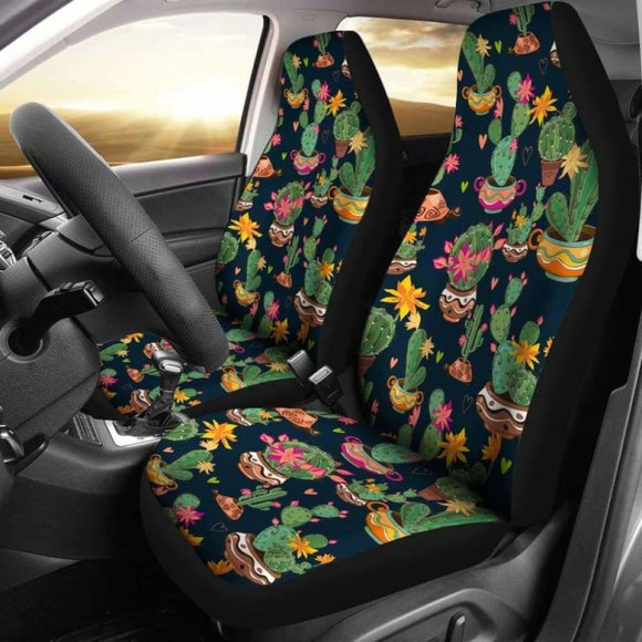 Cactus Flower Pattern Car Seat Covers 102802 - YourCarButBetter