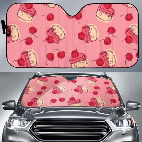 Cake Cherry Pattern Car Auto Sun Shades 460402 - YourCarButBetter