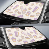 Cakes Pies Tarts Muffins And Eclairs Purple Blueberry Topping Pattern Car Auto Sun Shades 460402 - YourCarButBetter