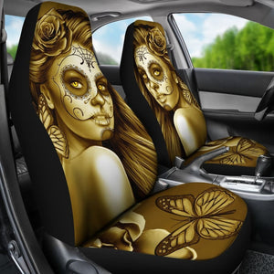 Calavera Fresh Look Design #2 Car Seat Covers (Hazel Sparkle & Shine Rose) - 174510 - YourCarButBetter